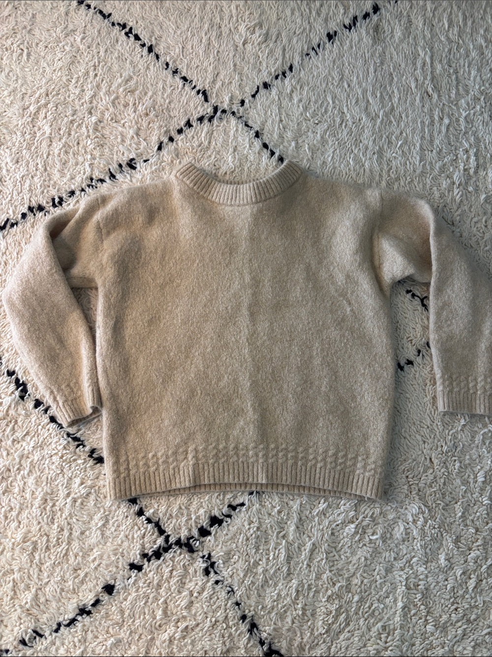 Sezane Cream Crewneck Sweater